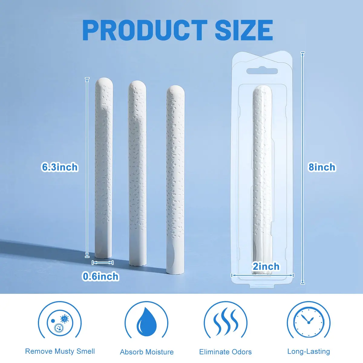 Linyuthia Diatomite Drying Sticks 16cm (6.3 Inch) | 4 Pcs White Dot Style - view 2
