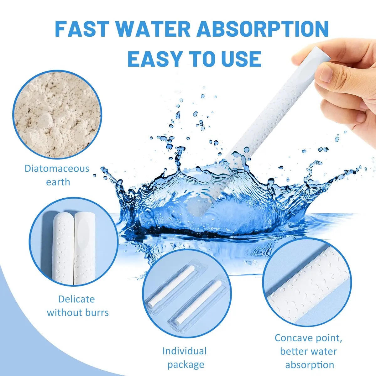 Linyuthia Diatomite Drying Sticks 16cm (6.3 Inch) | 4 Pcs White Dot Style - view 4