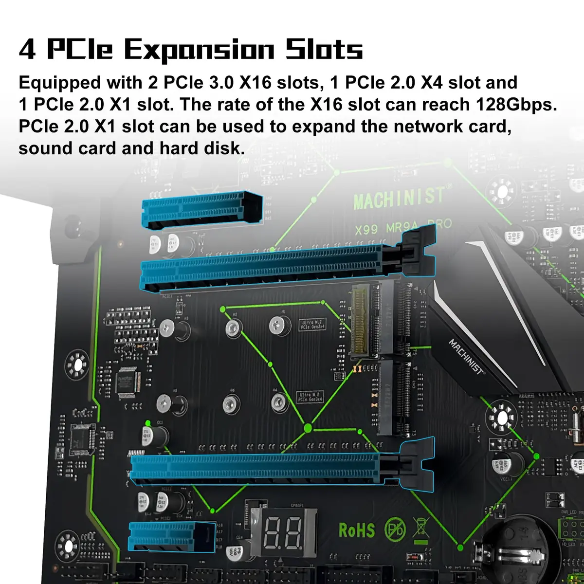 MACHINIST X99 MR9A PRO ATX Motherboard LGA 2011-3 DDR4 64GB Max 28.5cm x 22cm | Supports Intel Xeon E5 V3/V4 & Core i7 5th/6th Gen - view 5