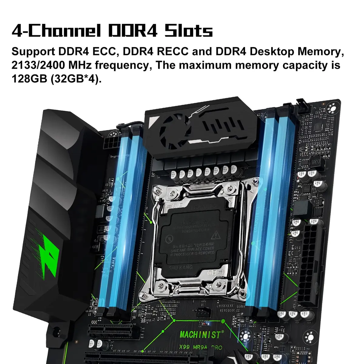 MACHINIST X99 MR9A PRO ATX Motherboard LGA 2011-3 DDR4 64GB Max 28.5cm x 22cm | Supports Intel Xeon E5 V3/V4 & Core i7 5th/6th Gen - view 3