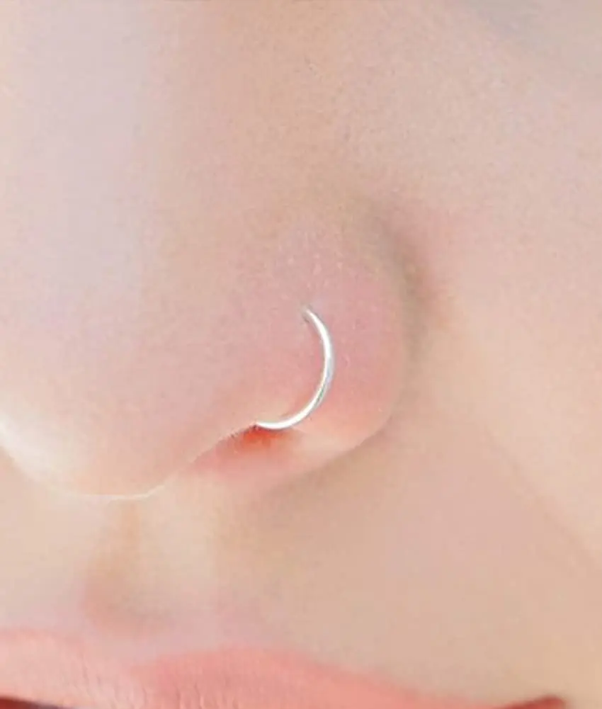 MODRSA Fake Nose Rings - Hoop & Double Hoop Piercings for Women & Men | Hypoallergenic Stainless Steel, 8 Pieces - view 4