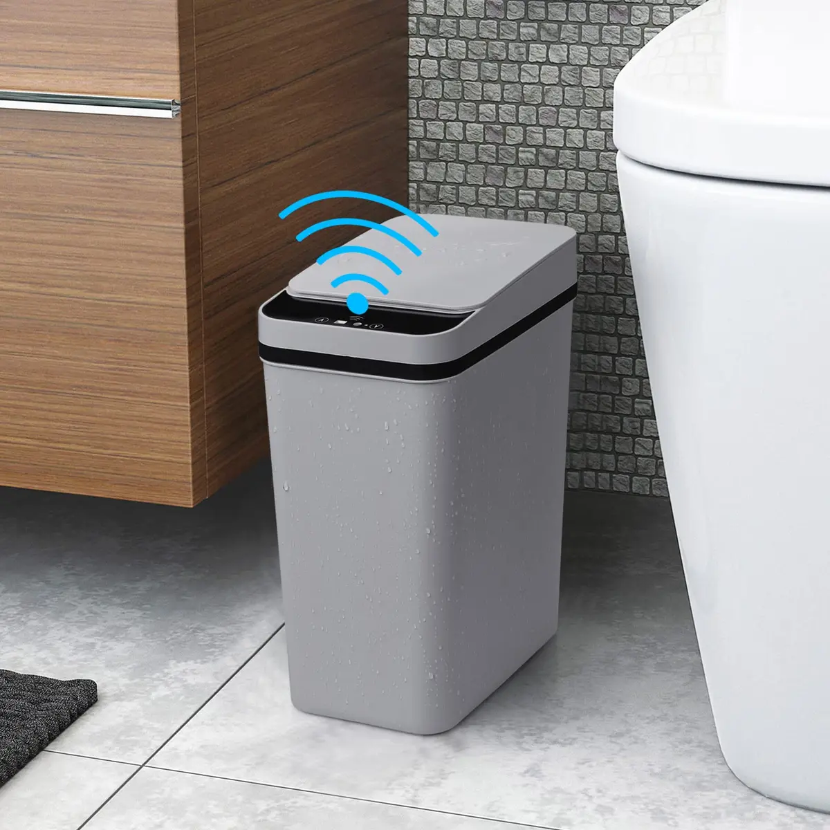 Anborry Smart Touchless Bathroom Trash Can 2.2 Gallon | Automatic Sensor Waste Bin for Small Spaces - main product image