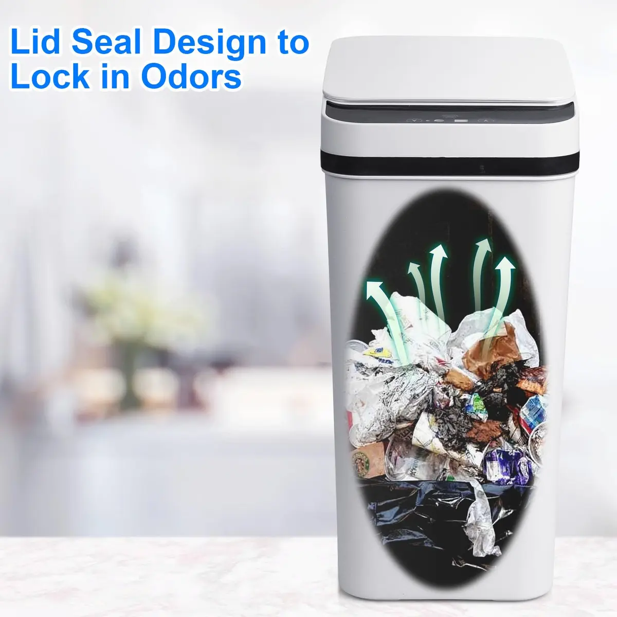 Anborry Smart Touchless Bathroom Trash Can 2.2 Gallon | Automatic Sensor Waste Bin for Small Spaces - view 3