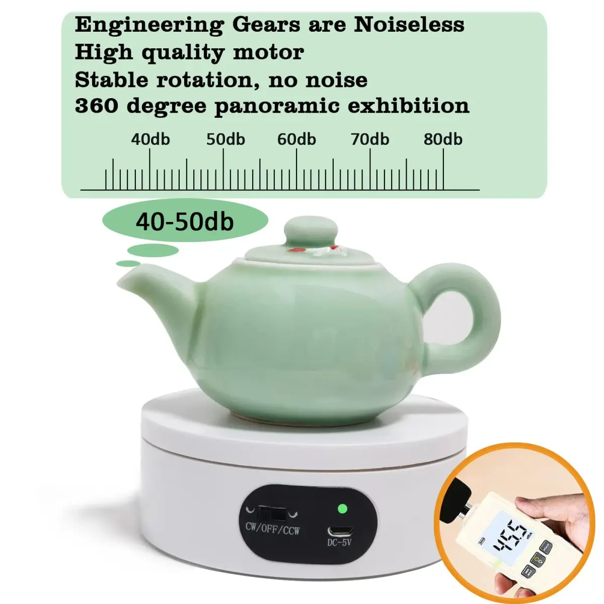 YVV Rotating Display Stand for Tumblers 12cm (4.72 inch) Diameter | Automatic Mute Turntable for Crafts & Products - view 5