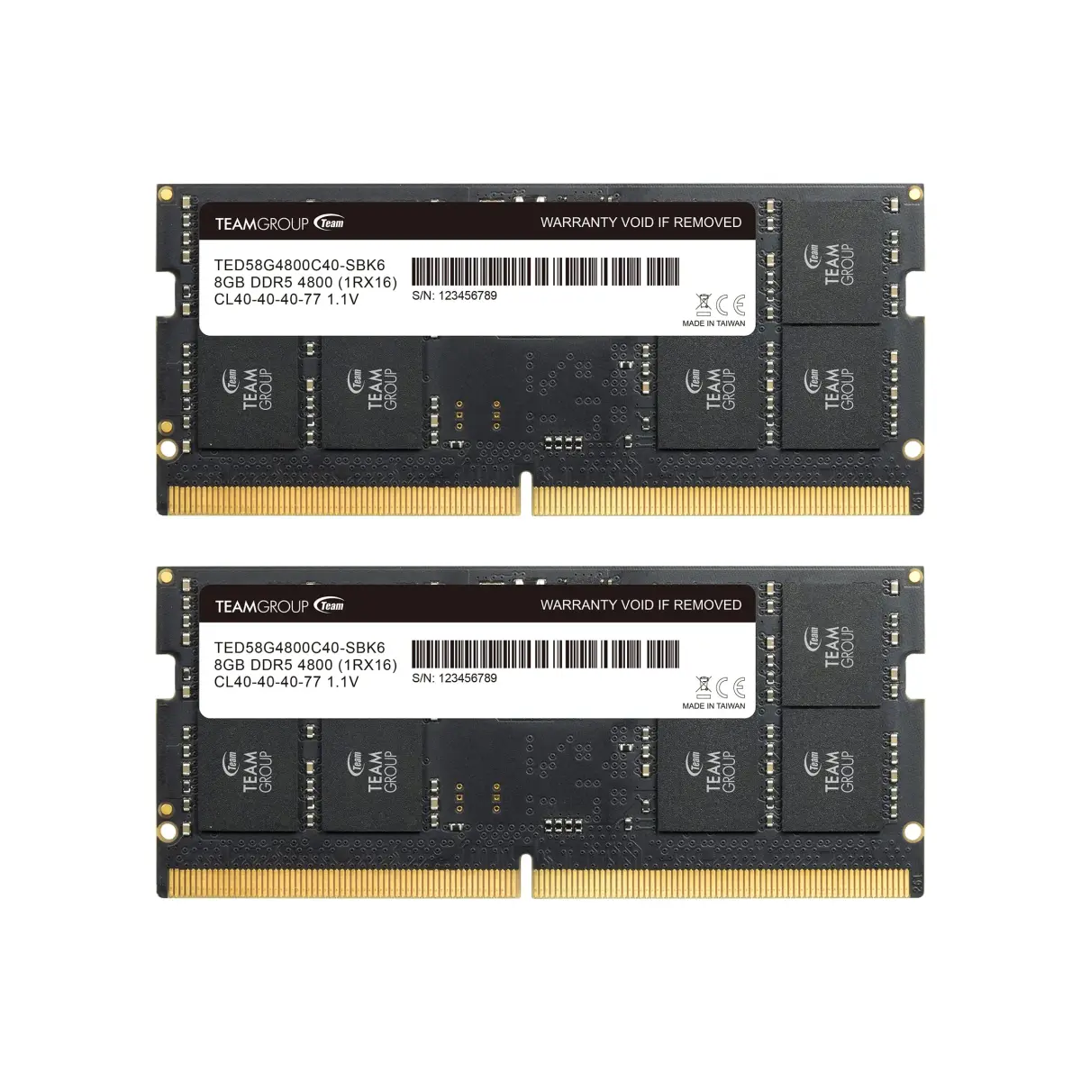 TEAMGROUP Elite DDR5 16GB (2x8GB) 4800MHz SO-DIMM Laptop RAM | 1.1V Non-ECC Unbuffered - main product image
