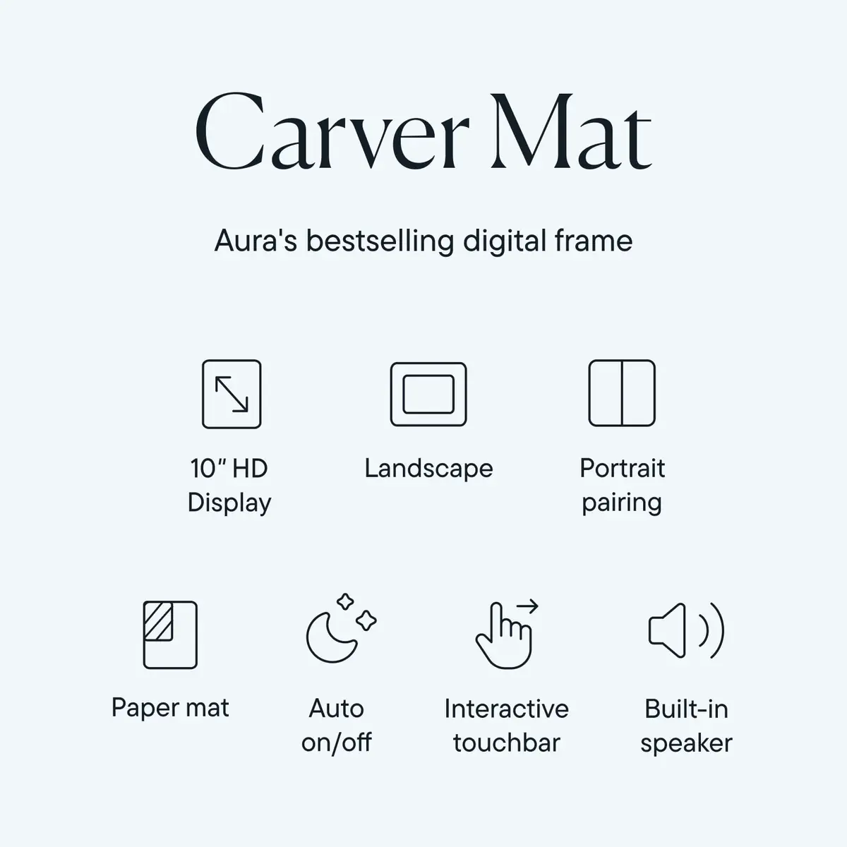 AURA Carver Mat HD Digital Picture Frame 25.65 cm (10.1") | Wirecutter's Best Frame for Gifting - view 2