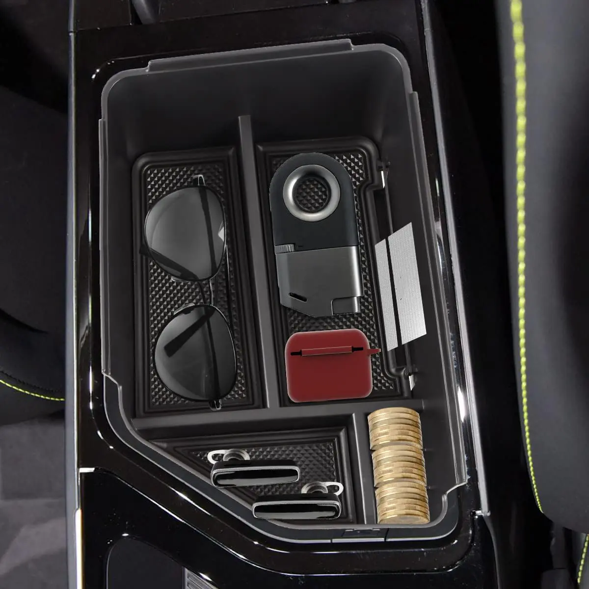 MARCHFA Black Center Console Organizer Tray for Kia EV6 2022-2026 | Fits Armrest Storage Box Insert - view 6