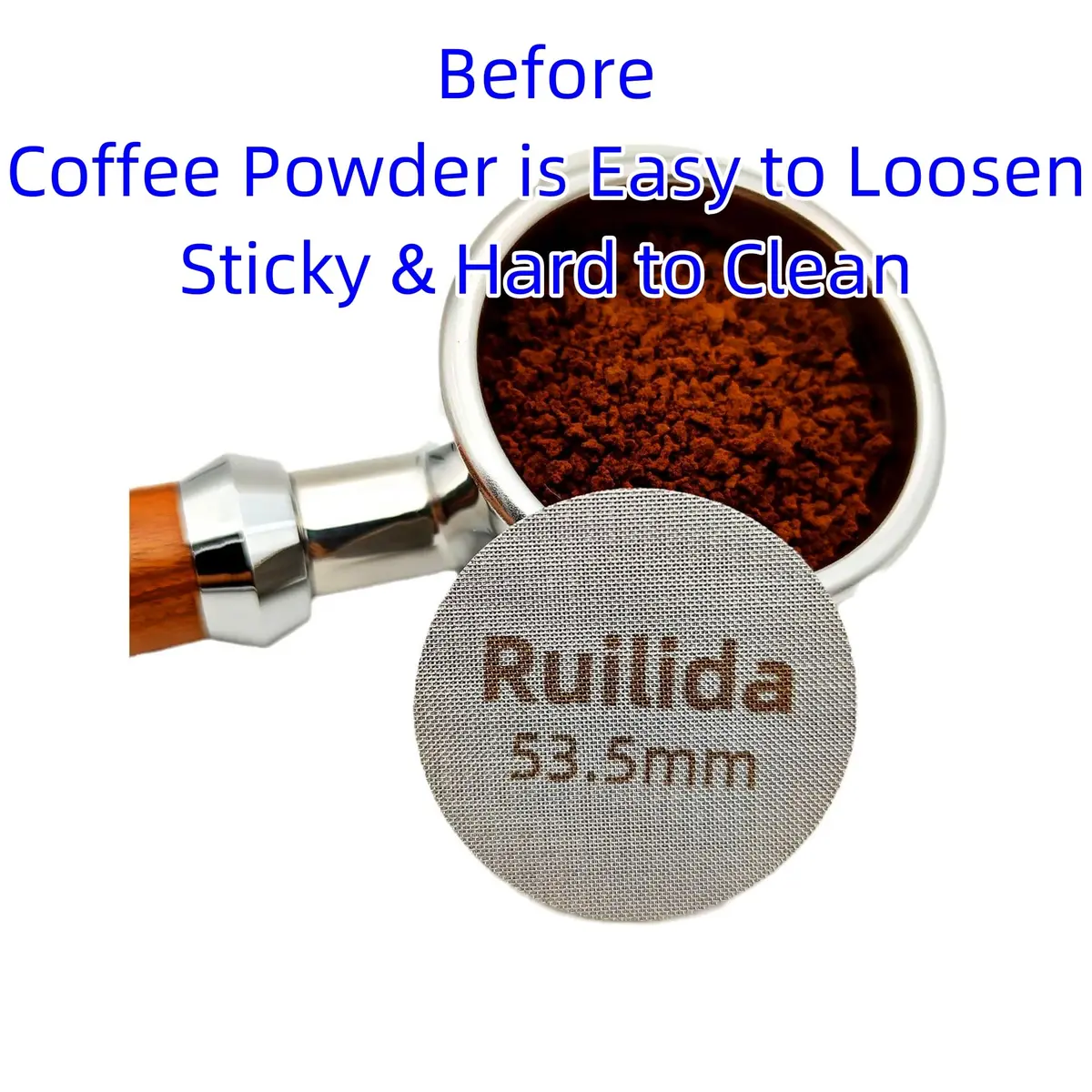 Ruilida Espresso Puck Screen 53.5mm | Reusable Stainless Steel Filter Plate for Espresso Portafilter (53.3-54mm breville) - view 3