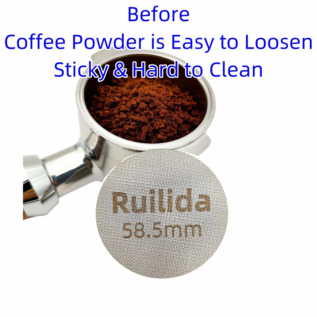 Ruilida Espresso Puck Screen 58.5mm | Reusable 150μm Stainless Steel Filter Plate - view 3