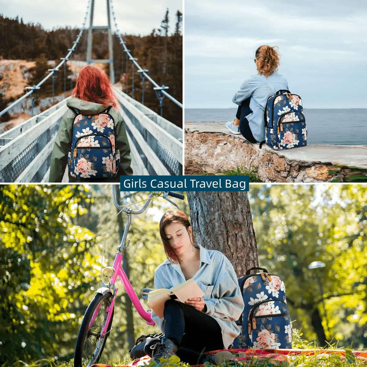 Leaper Floral Backpack Large 21L (0.74 cu ft) | Water-Resistant Travel Bookbag for Women - view 8