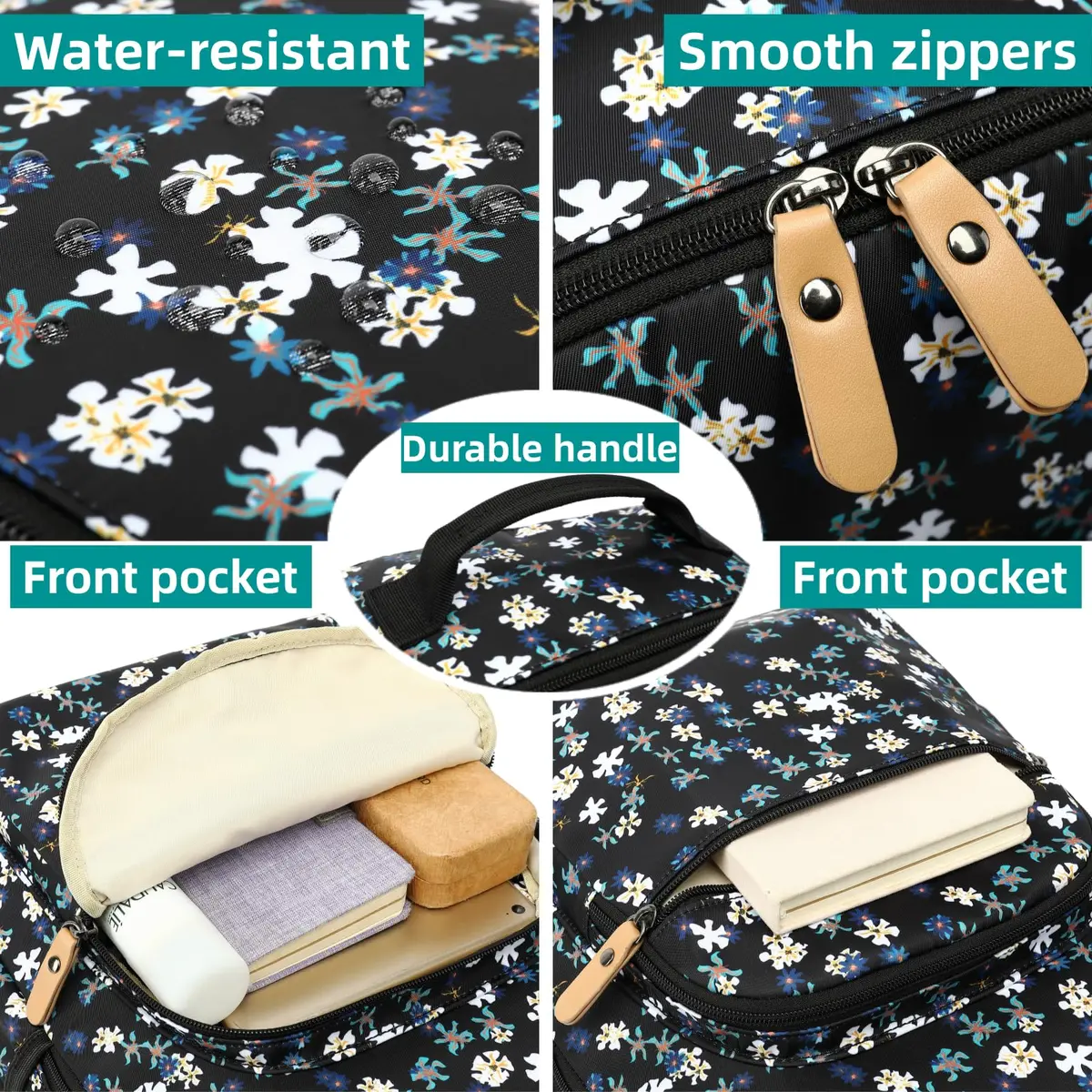 Leaper Floral Backpack Large 21L (0.74 cu ft) | Water-Resistant Travel Bookbag for Women - view 4