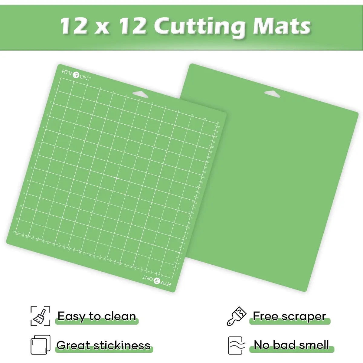 HTVRONT Standard Stickiness Cutting Mats 12x12 Inch (30.5x30.5 cm), 2 Pack | Compatible with Cricut Machines - view 4