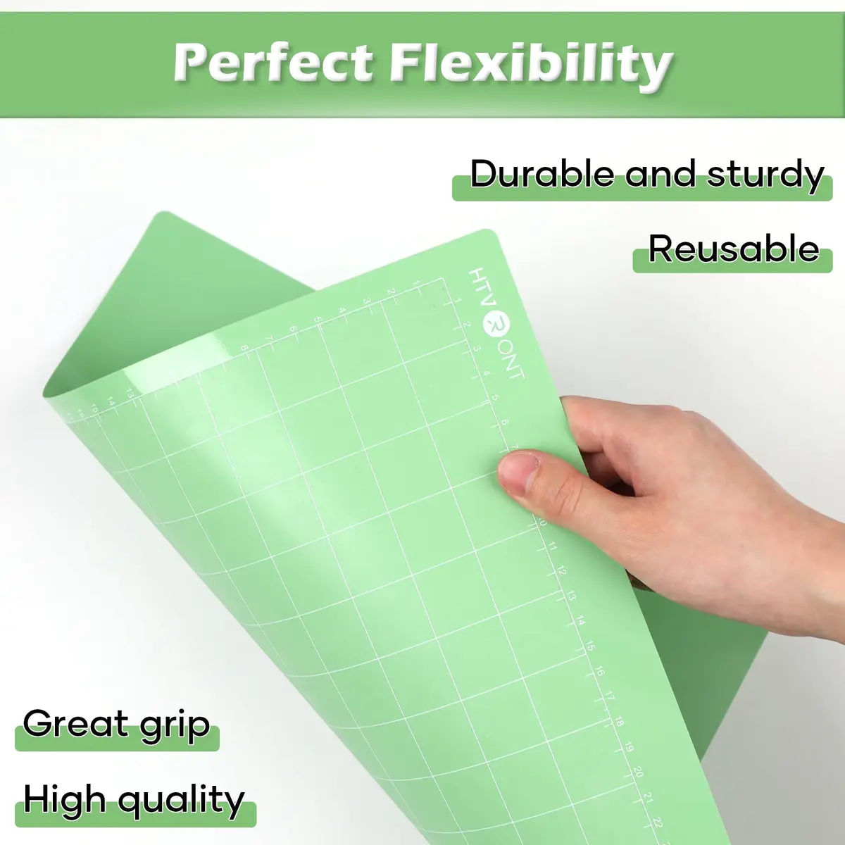 HTVRONT Standard Stickiness Cutting Mats 12x12 Inch (30.5x30.5 cm), 2 Pack | Compatible with Cricut Machines - view 5
