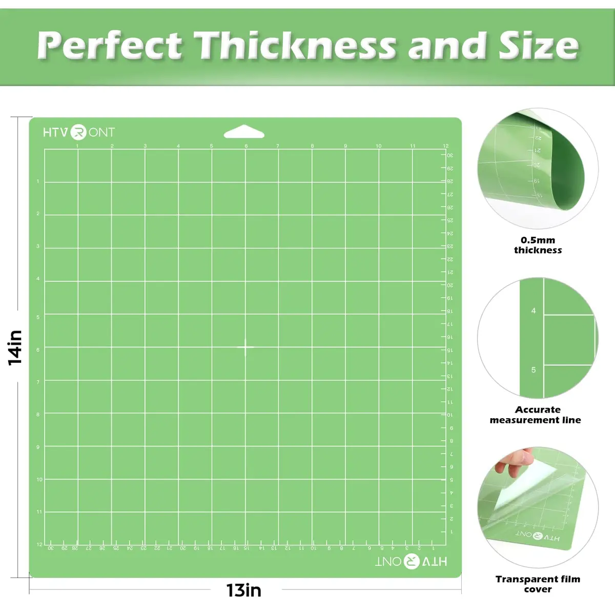 HTVRONT Standard Stickiness Cutting Mats 12x12 Inch (30.5x30.5 cm), 2 Pack | Compatible with Cricut Machines - view 2