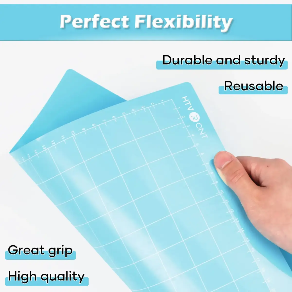 HTVRONT Light Grip Cutting Mats 12x12, 2 Pack, Blue | Compatible with Cricut Machines - view 5