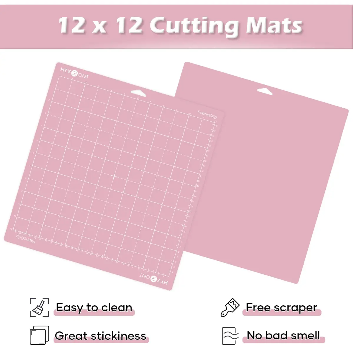 HTVRONT Fabric Grip Cutting Mats 12x12 Inch (2-Pack) | Self-Healing PVC for Cricut Machines - view 4