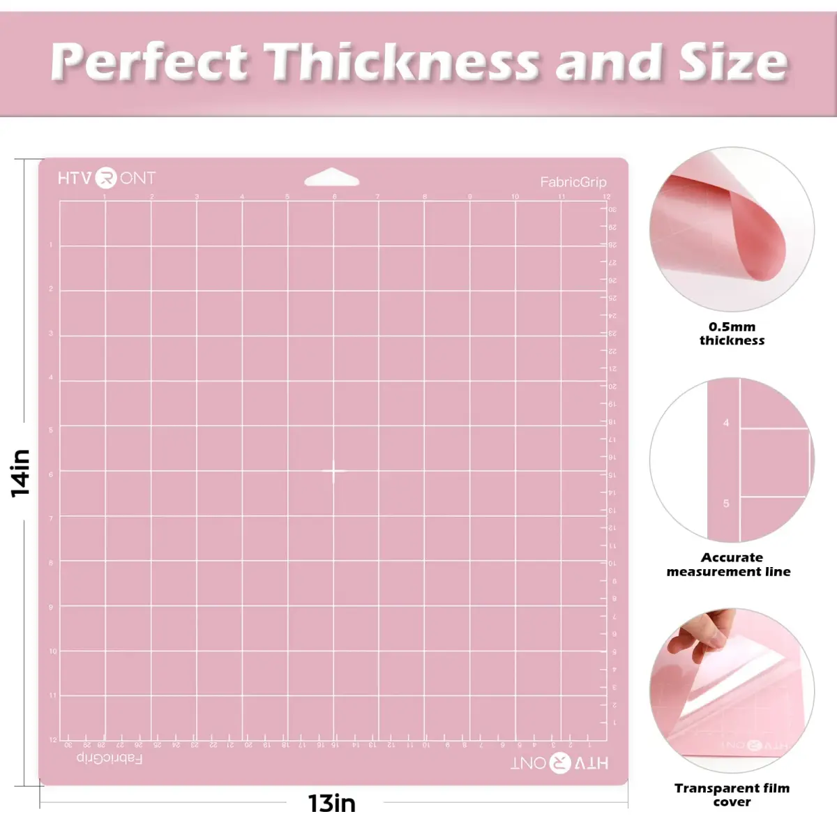 HTVRONT Fabric Grip Cutting Mats 12x12 Inch (2-Pack) | Self-Healing PVC for Cricut Machines - view 2