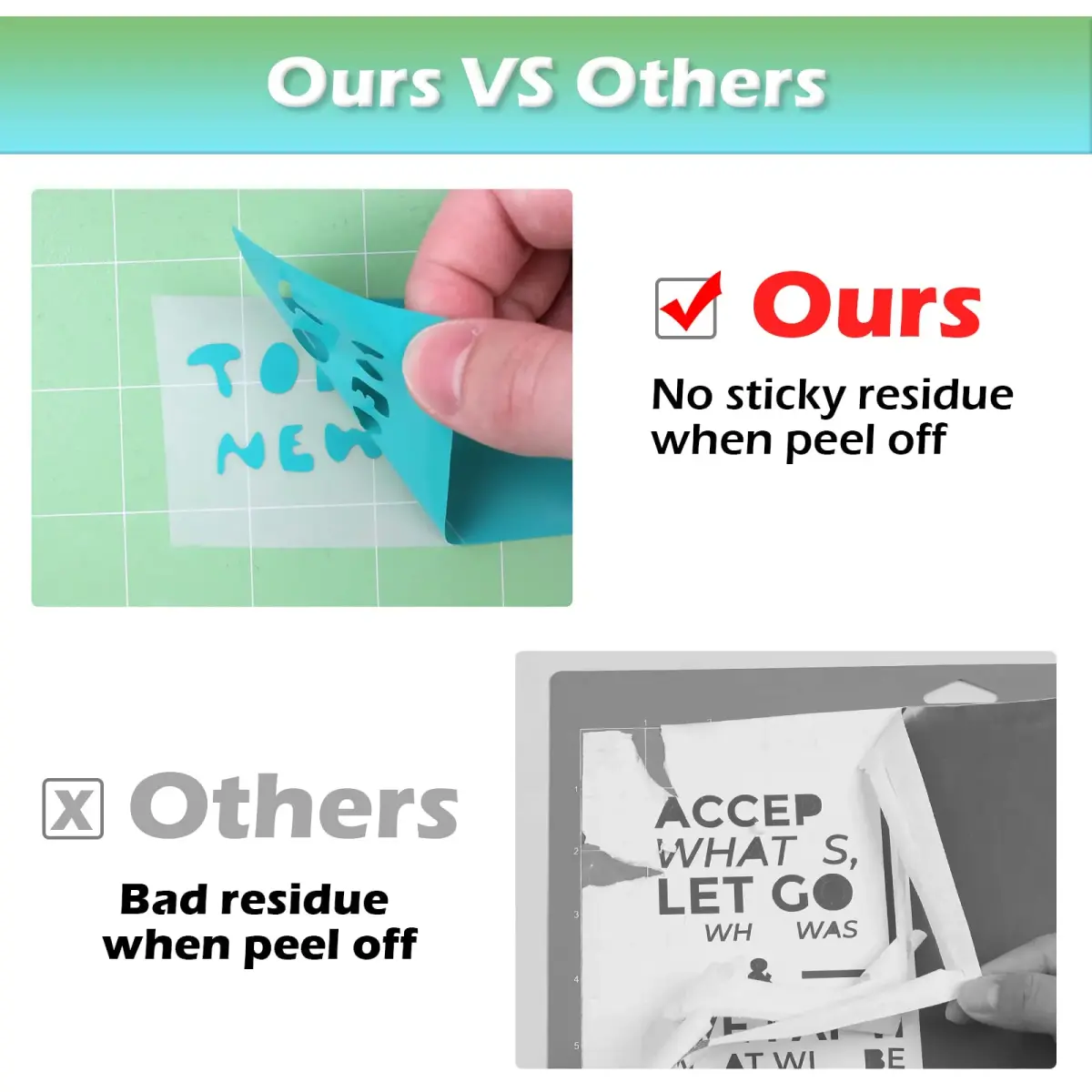 HTVRONT 12x12 Inch Cutting Mats (2 Pcs) with Scraper | Standard & Light Grip for Cricut Maker/Explore - view 5