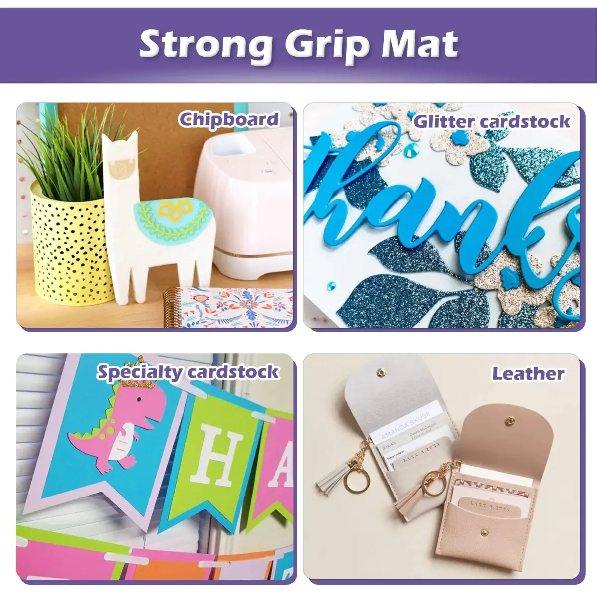 HTVRONT Strong Grip Cutting Mat 12x12 Inch, 2 Pack Purple | Self-Healing PVC for Quilting & Crafting - view 3
