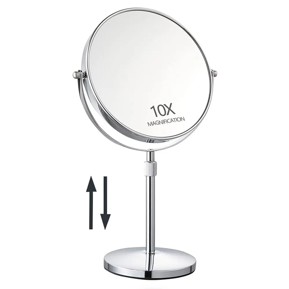 HOMEMIRO 17" Tall Tabletop Magnifying Makeup Mirror 1X/10X Adjustable Height No Light - main product image