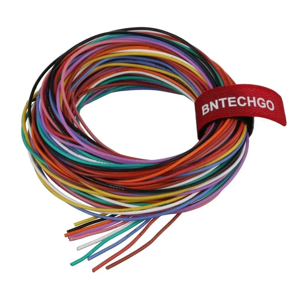 BNTECHGO 24 AWG Silicone Wire Kit - 10 Colors, 5ft Each, 50ft Total - main product image
