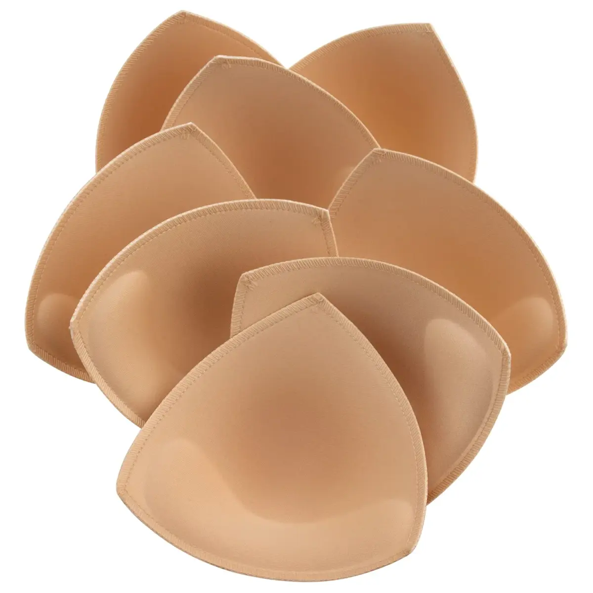 KSang Bra Pads Inserts (4 Pairs, C Cup, Beige) | Sewn Edges & Natural Shape - main product image
