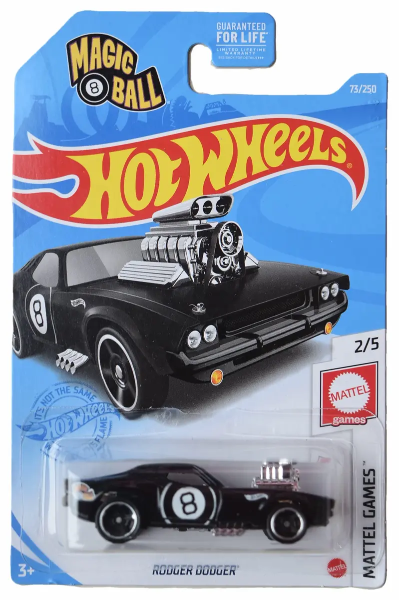 Hot Wheels Rodger Dodger 1:64 Scale Die Cast Car | Modern, Black, Portable - main product image