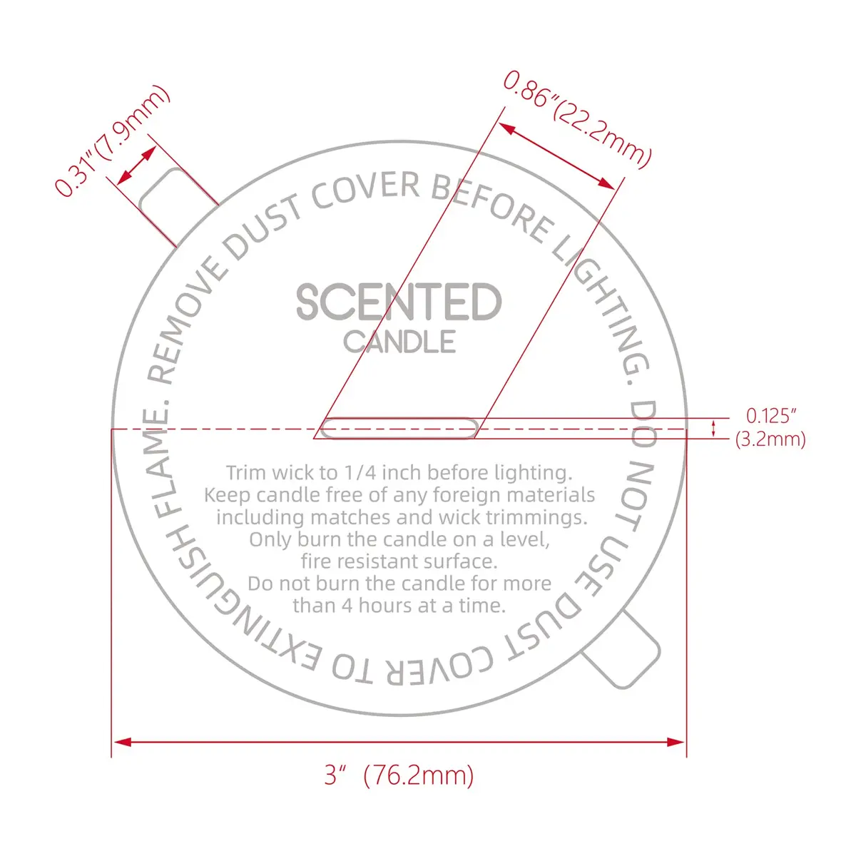 CandMak Candle Dust Covers 160pcs | White Matte 3" Decorative Candle Lid for Candle Making - view 2