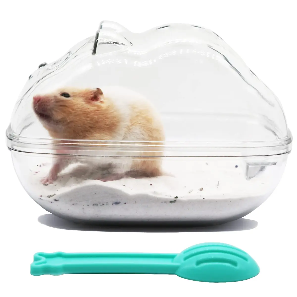 WENRIKO Hamster Sand Bath Container Large 17cm x 11cm x 11cm | Avoids Sand Spills - main product image