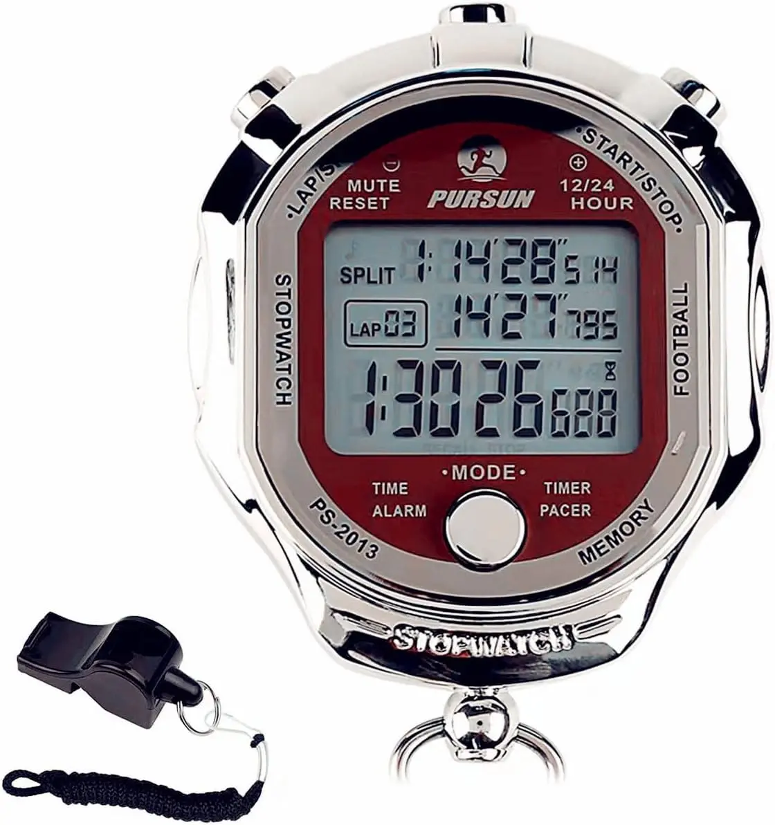 Rolilink Stopwatch Timer, Digital 0.001s Precision, Metal 100 Laps Memory, Coach Sports & Marathon - main product image