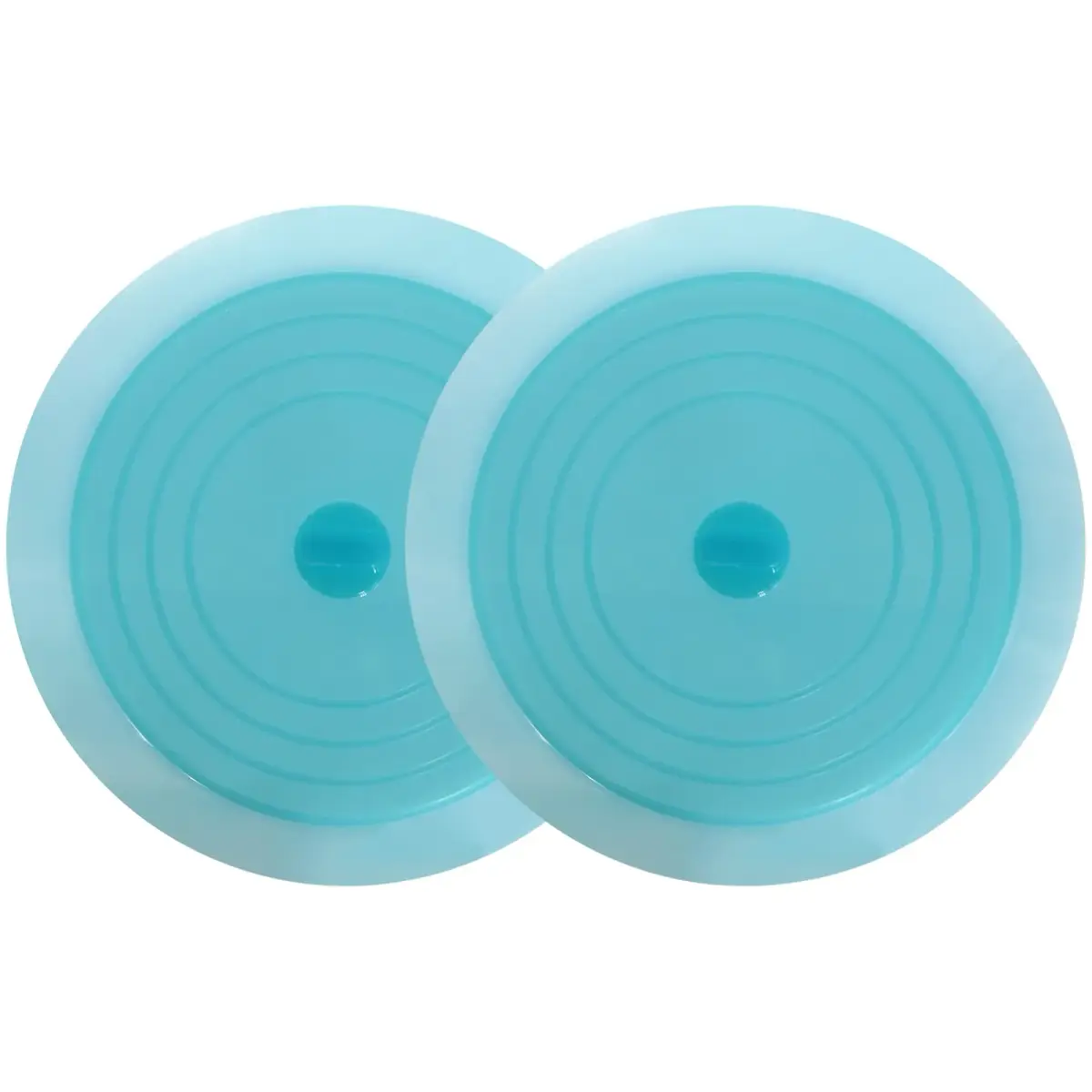V-TOP Tub Stopper 2 Pack, 6 inch Blue Transparent Silicone Drain Plug | Universal Fit for Kitchen, Bath, Laundry - main product image