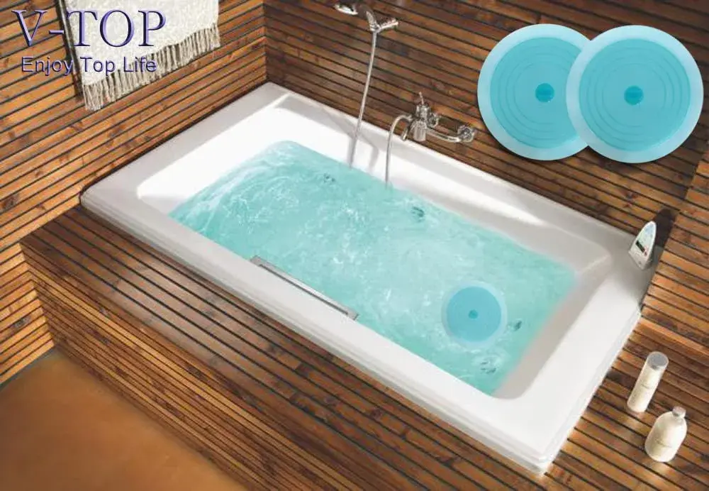 V-TOP Tub Stopper 2 Pack, 6 inch Blue Transparent Silicone Drain Plug | Universal Fit for Kitchen, Bath, Laundry - view 4