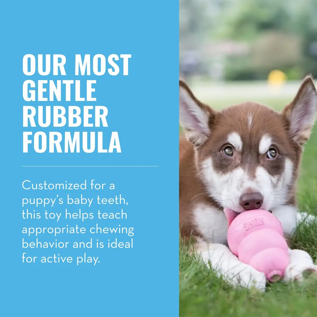 KONG Puppy, Natural Rubber Teething Chew Toy, for XS Puppies, Pink | Gentle, Durable & Interactive Puppy Toy - view 2