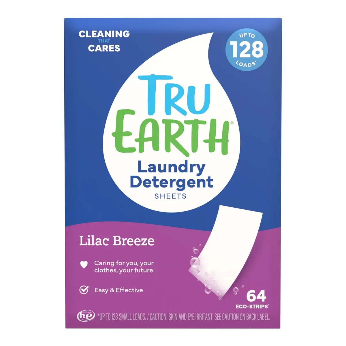 Tru Earth Dry Laundry Detergent Lilac Breeze 64 Strips | Eco-Friendly, Compact & Gentle for Sensitive Skin - main product image
