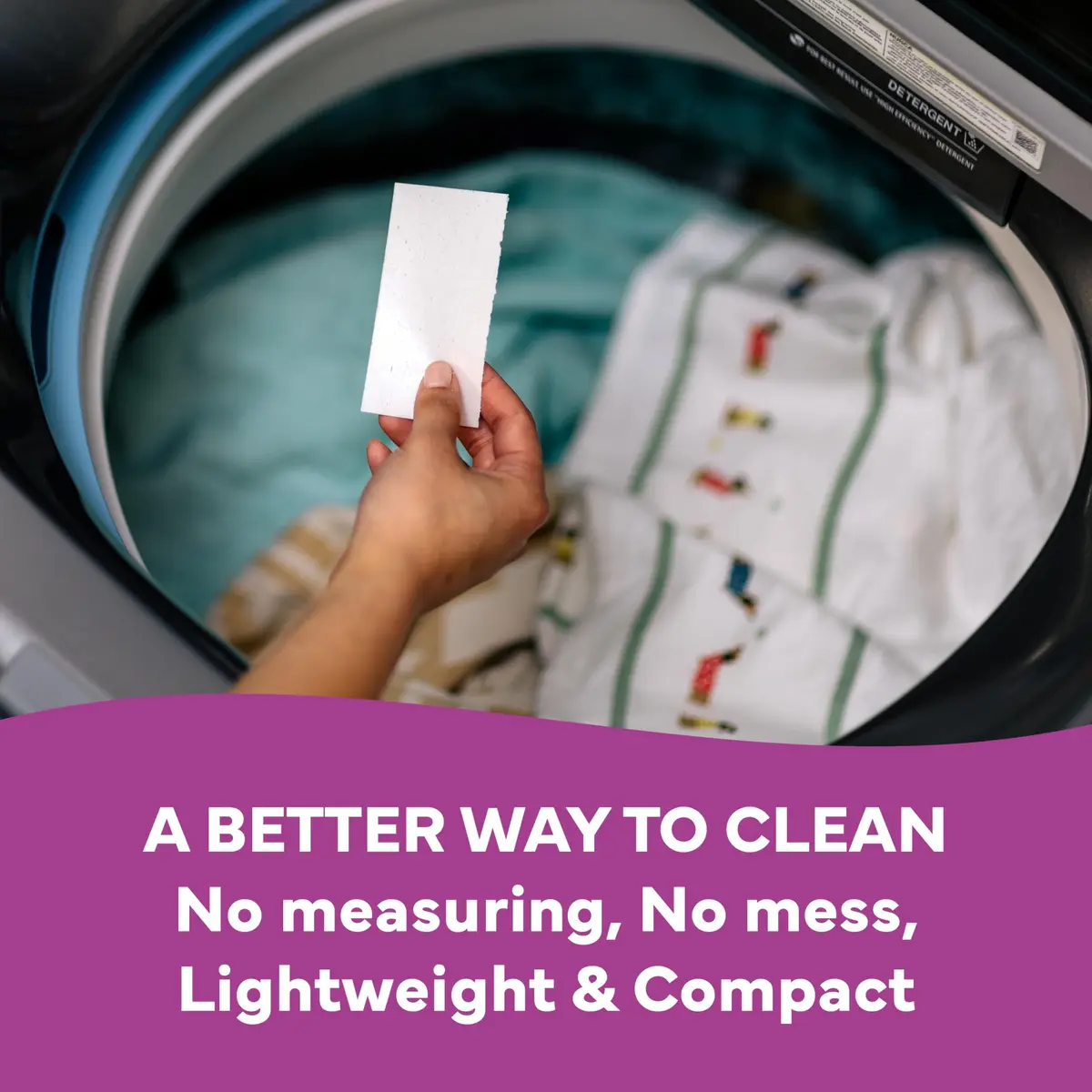 Tru Earth Dry Laundry Detergent Lilac Breeze 64 Strips | Eco-Friendly, Compact & Gentle for Sensitive Skin - view 6