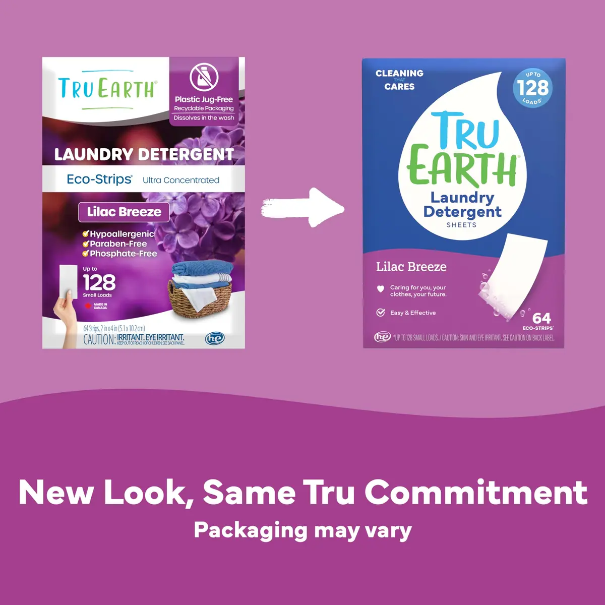 Tru Earth Dry Laundry Detergent Lilac Breeze 64 Strips | Eco-Friendly, Compact & Gentle for Sensitive Skin - view 2