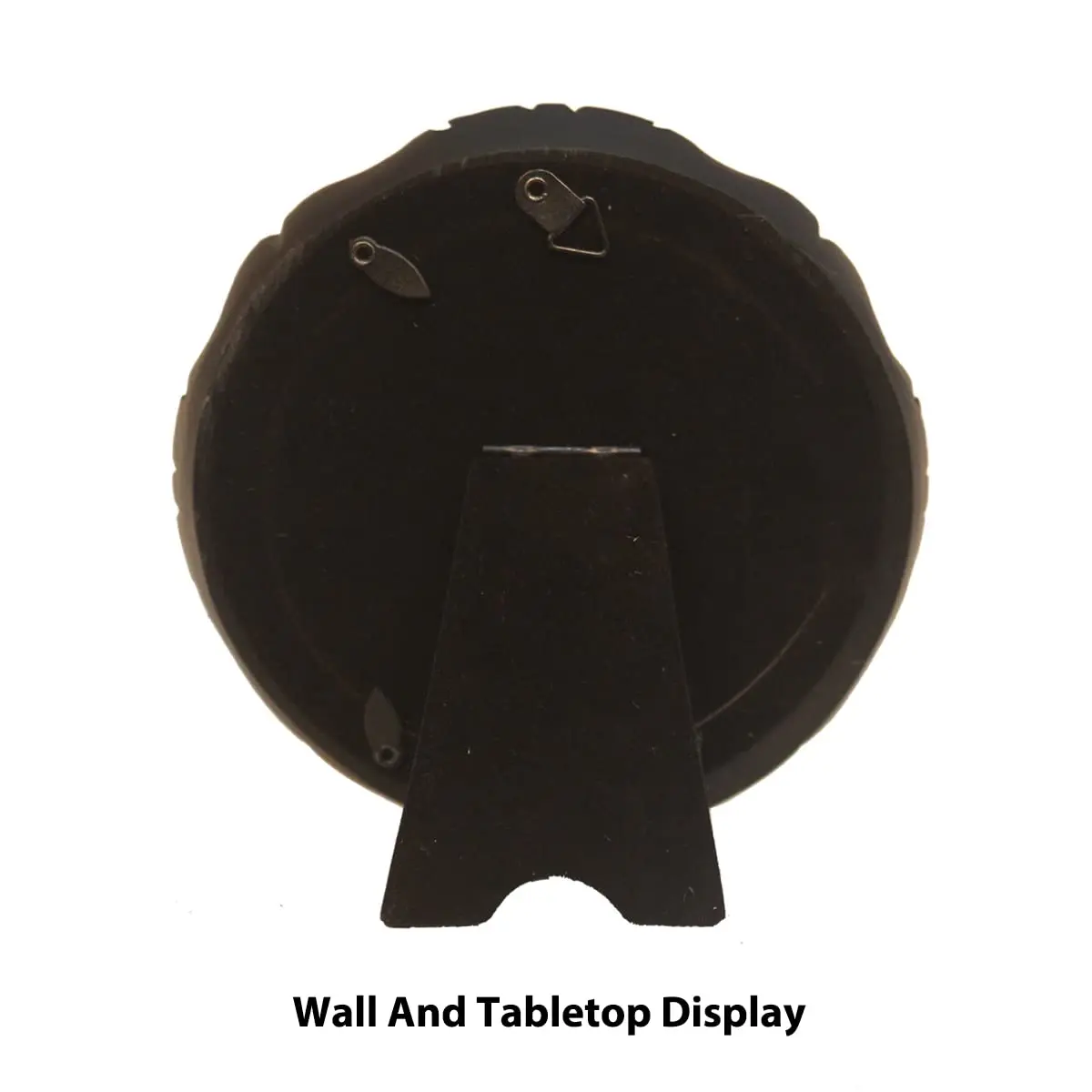 WINPLUS+ Vintage Round Picture Frame 4x4 inch (10x10 cm) | Antique Black Resin with Golden Floral Detail - view 7