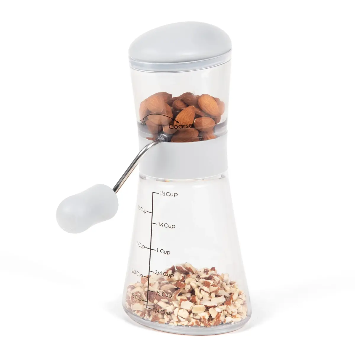 Prepworks by Progressive Nut Chopper with Non-Skid Base, White 1.5 cups (532 ml) | Patented Fine & Coarse Grind - view 5