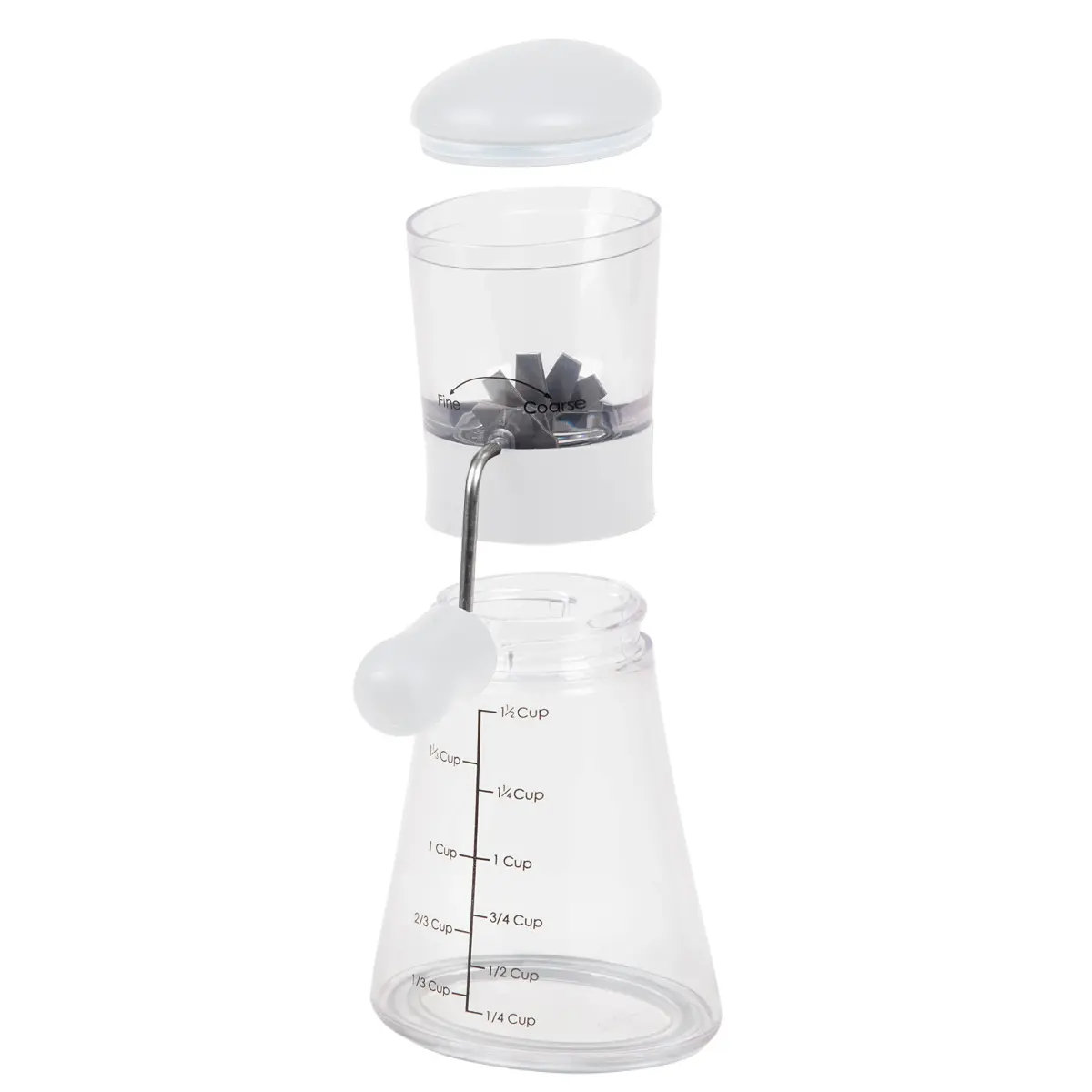 Prepworks by Progressive Nut Chopper with Non-Skid Base, White 1.5 cups (532 ml) | Patented Fine & Coarse Grind - view 2