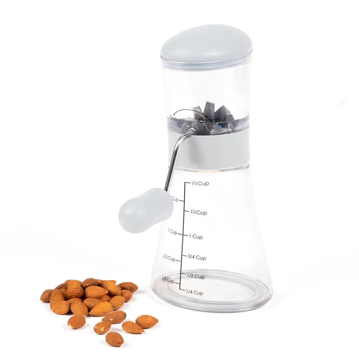 Prepworks by Progressive Nut Chopper with Non-Skid Base, White 1.5 cups (532 ml) | Patented Fine & Coarse Grind - view 3