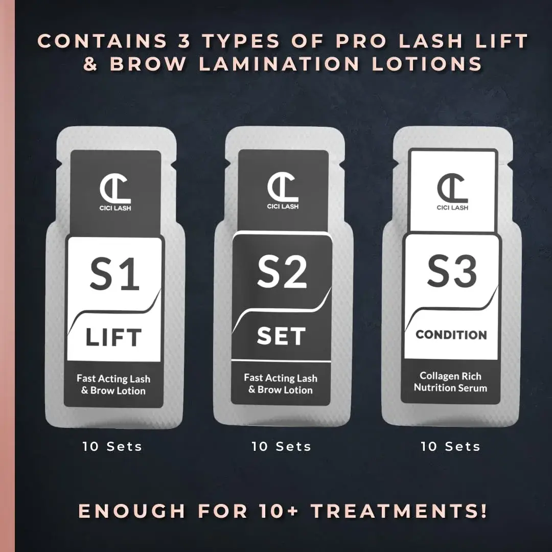 CICI Lash Elite Lash Lift & Brow Lamination Lotions | 10 Treatments (30 Sachets Total) - view 2