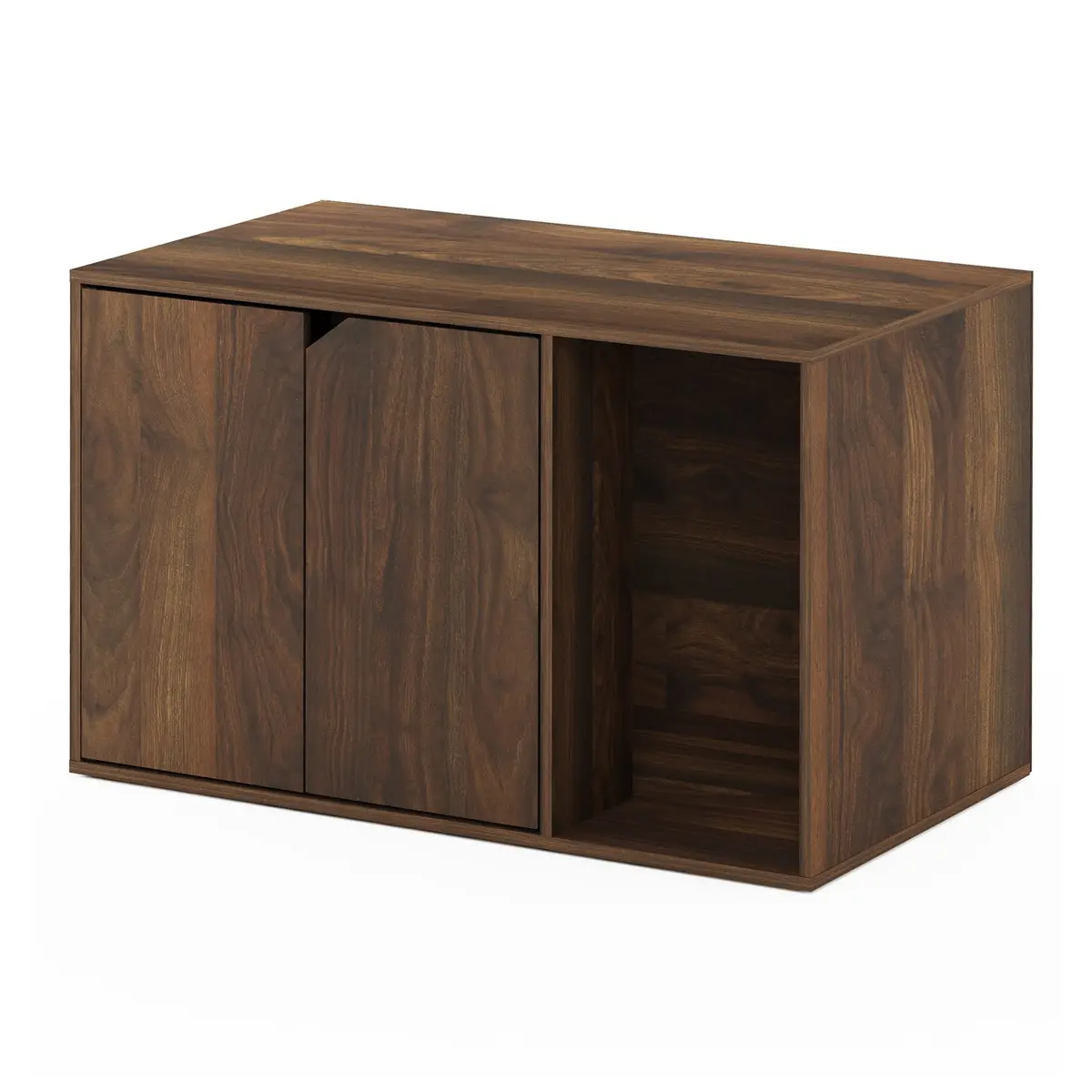 Furinno Peli Litter Box Enclosure, Columbia Walnut | Modern Hidden Cat Furniture (70-120 chars) - view 4