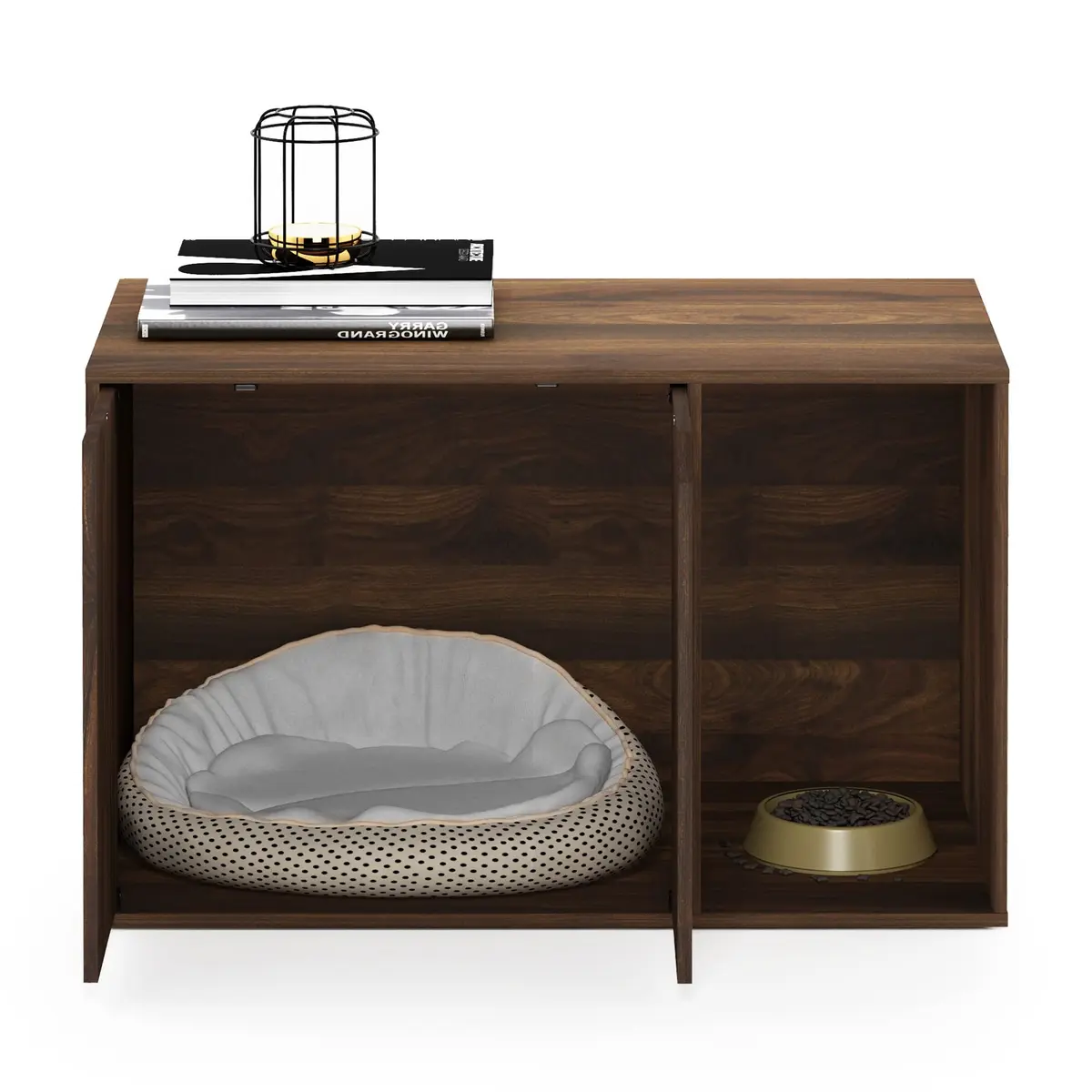 Furinno Peli Litter Box Enclosure, Columbia Walnut | Modern Hidden Cat Furniture (70-120 chars) - view 3