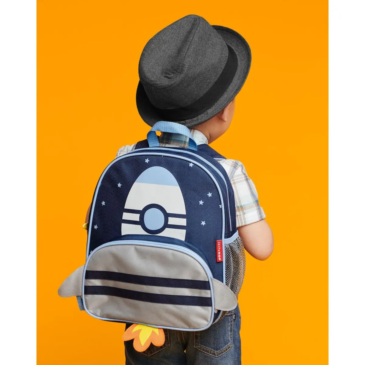 Skip Hop Sparks Kid's Backpack, Rocket | Adjustable Padded Straps & Roomy Main Compartment - view 6