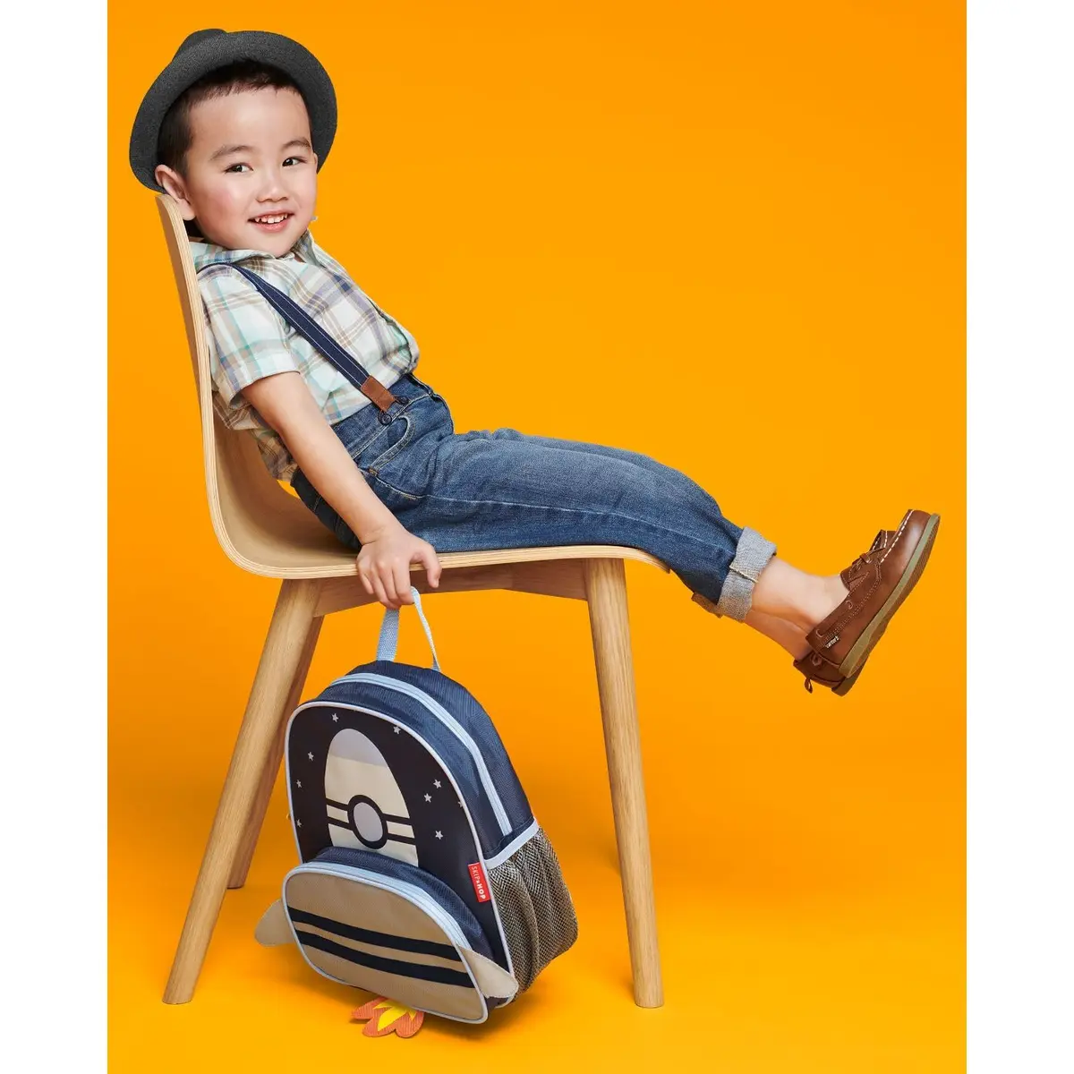 Skip Hop Sparks Kid's Backpack, Rocket | Adjustable Padded Straps & Roomy Main Compartment - view 7