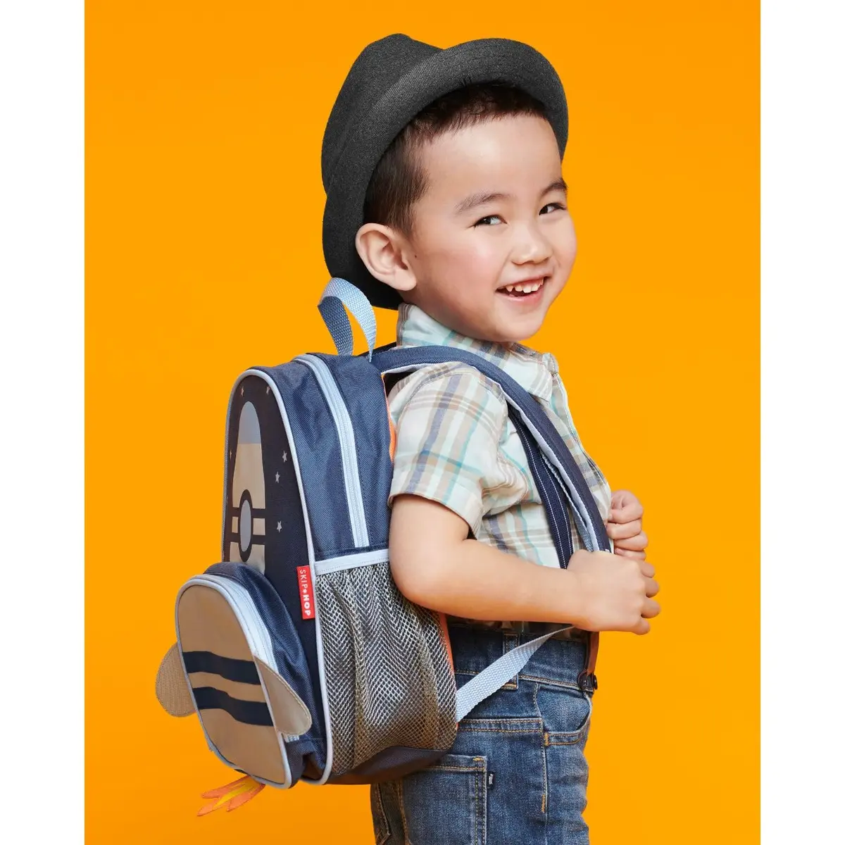 Skip Hop Sparks Kid's Backpack, Rocket | Adjustable Padded Straps & Roomy Main Compartment - view 2