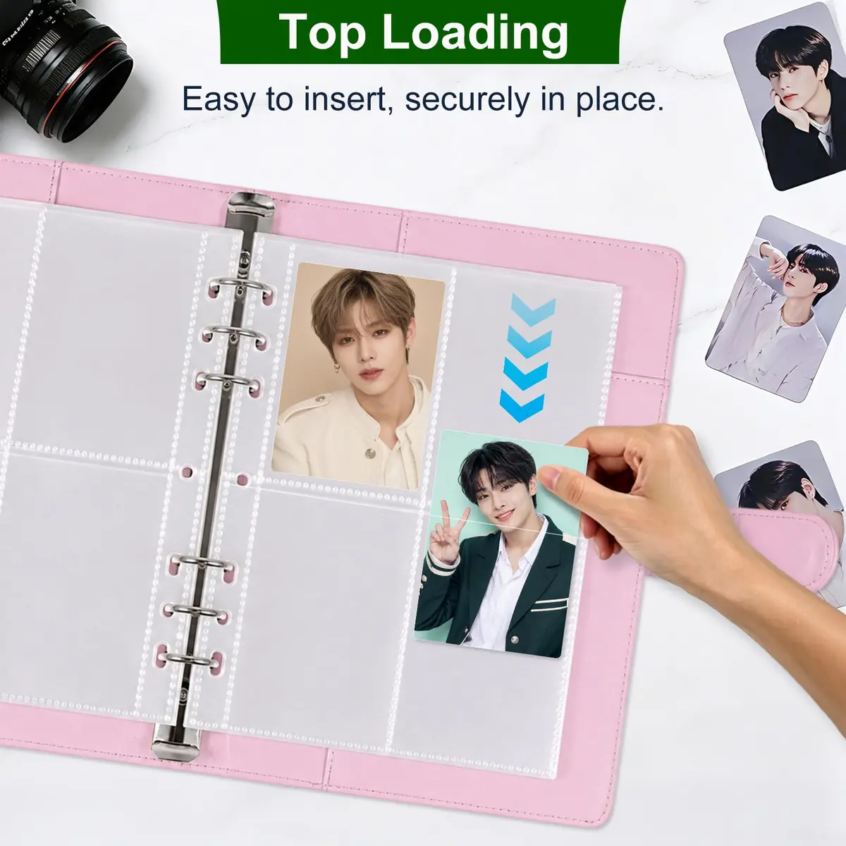 WITHYU 40 Pack 320 Pockets A5 Binder Sleeves | Double-Sided 4 Pocket Photocard Sheets for Game & Trading Cards - view 5