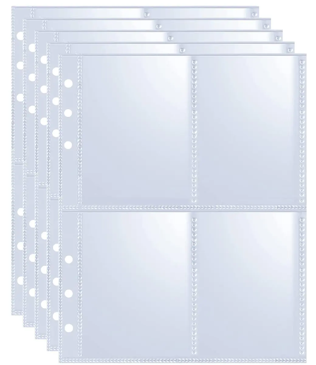 WITHYU Card Document Sleeve 80 Pack | Double-Sided 4 Pocket A5 Binder Sheets for Trading Cards - view 8