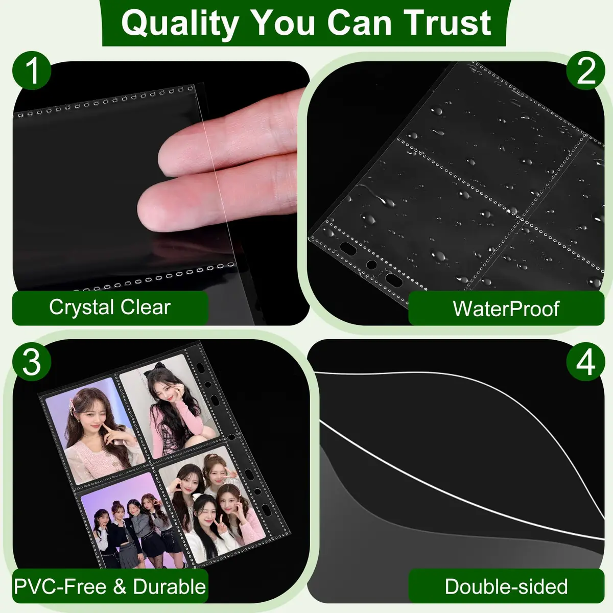 WITHYU Card Document Sleeve 80 Pack | Double-Sided 4 Pocket A5 Binder Sheets for Trading Cards - view 3