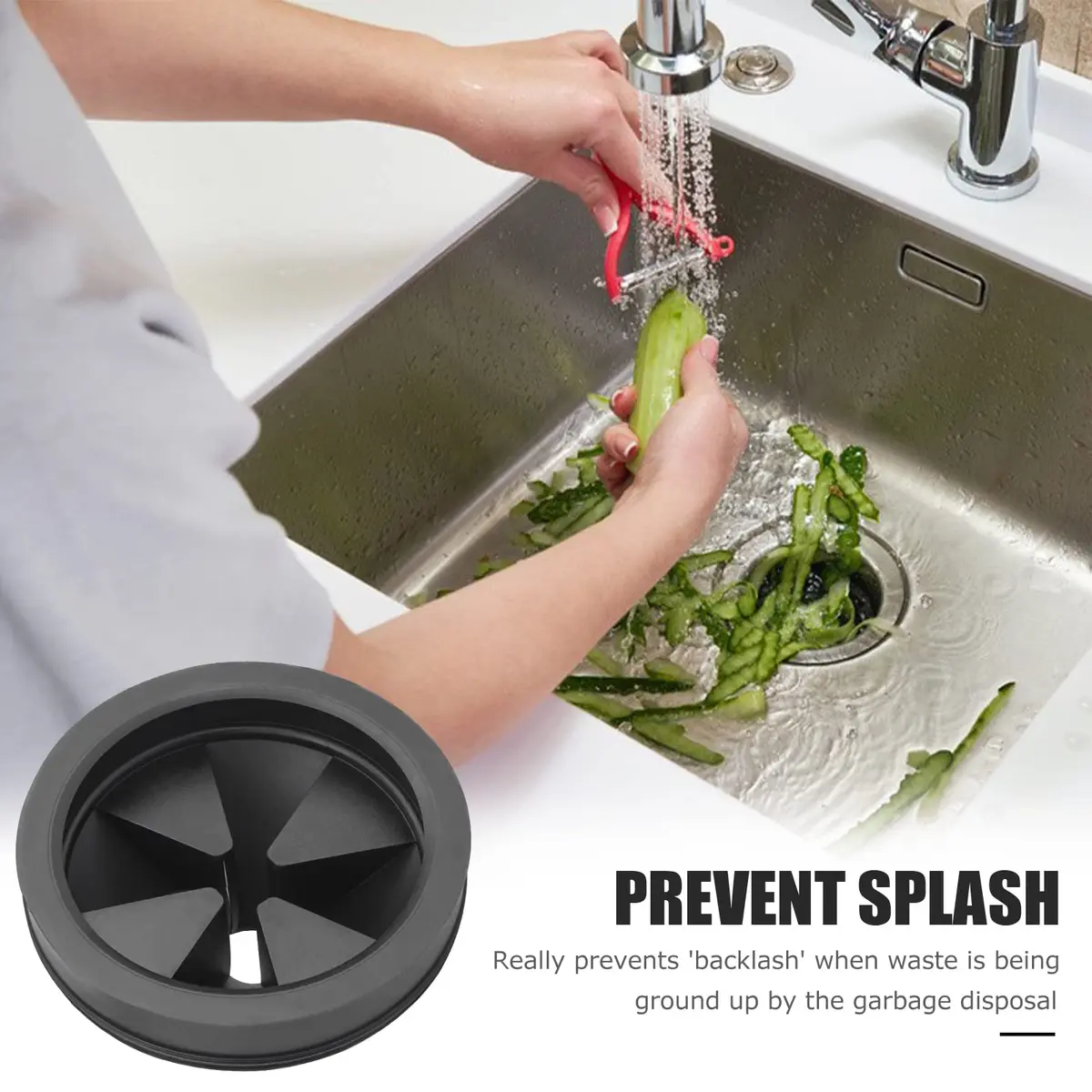 Mellbree Garbage Disposal Splash Guards 2-Pack 3 1/8" | Quiet Collar Cover for EZ Installation Disposers - view 6